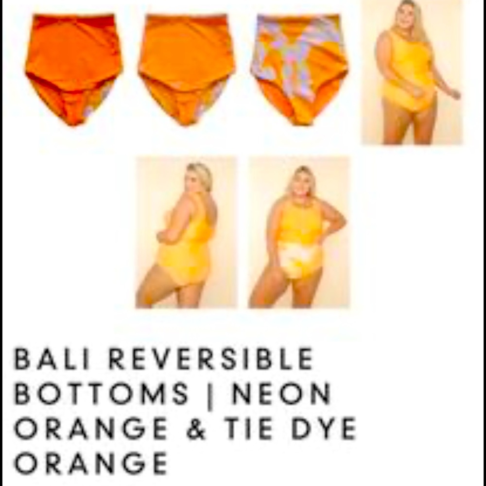 Coral reef swim bottoms, reversible orange & orange tie die size xl. New